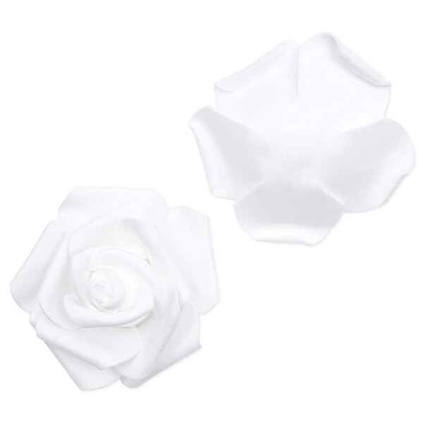 100 Pack 3 Black White Artificial Rose Fake Flower Heads for Flower Décor