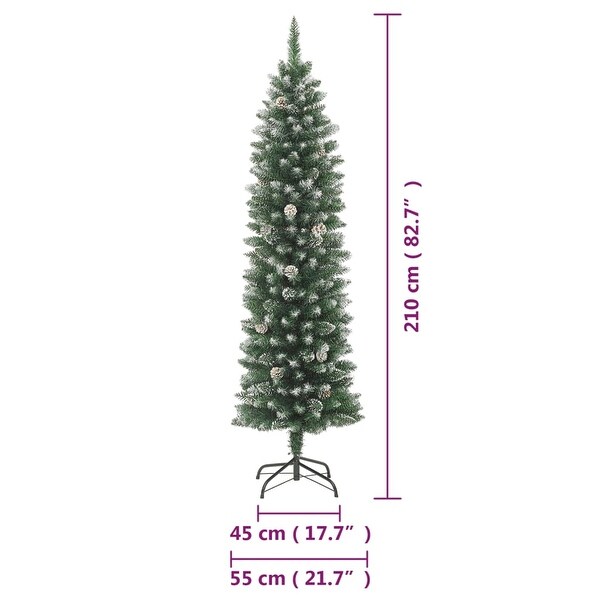 vidaXL Christmas Tree Party Decoration Artificial Slim Tree with Stand PVC