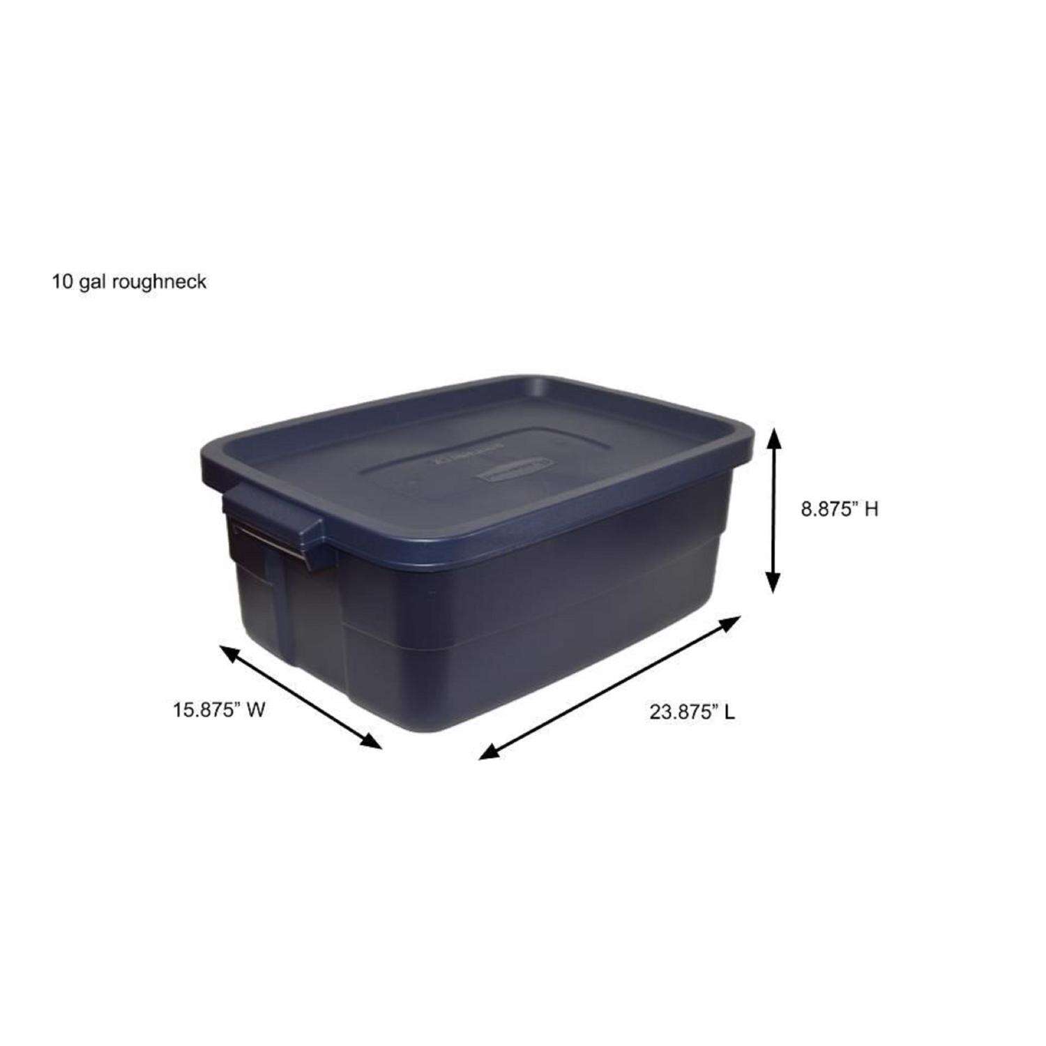 Rubbermaid Roughneck 10 gal Navy Storage Box 8.875 in. H X 15.875 in. W X 23.875 in. D Stackable