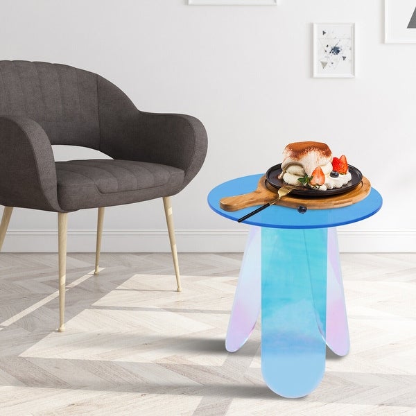 Creative Acrylic Side Tables Round End Table - 17.7