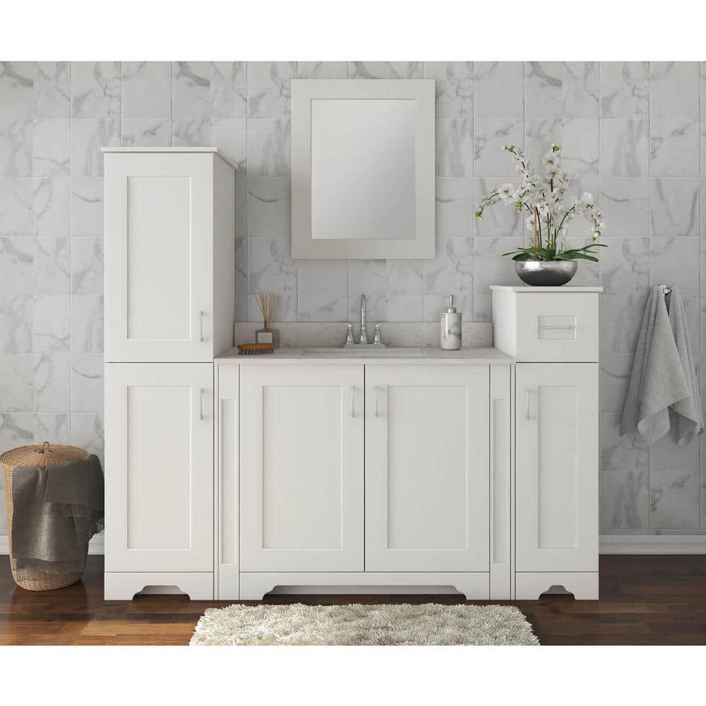 Home Decorators Collection Hawthorne 36 in W x 2134 in D Vanity Cabinet in Linen White with 2Doors