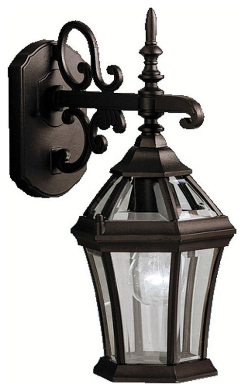 1 light Outdoor Wall Bracket   15.25 inches tall by 7.25 inches wide Black   Traditional   Outdoor Wall Lights And Sconces   by Bailey Street Home  Houzz