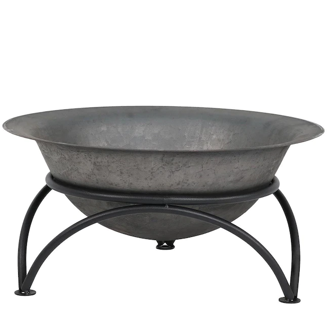 Sunnydaze Decor RCM-LG652 24-in W Grey Cast Iron Wood-Burning Fire Pit