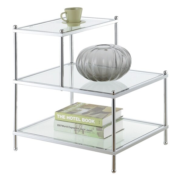 Silver Orchid Farrar Chrome Finish 3-tier Step End Table