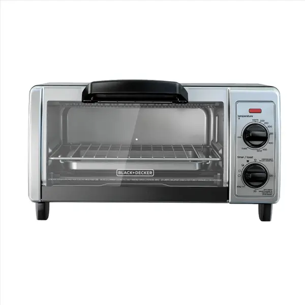 Black + Decker 4-Slice Toaster Oven with Stainless Steel Finish