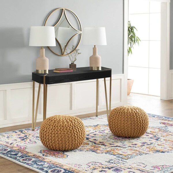 Black Wood and Gold Metal Console and Entry Table - 30.25