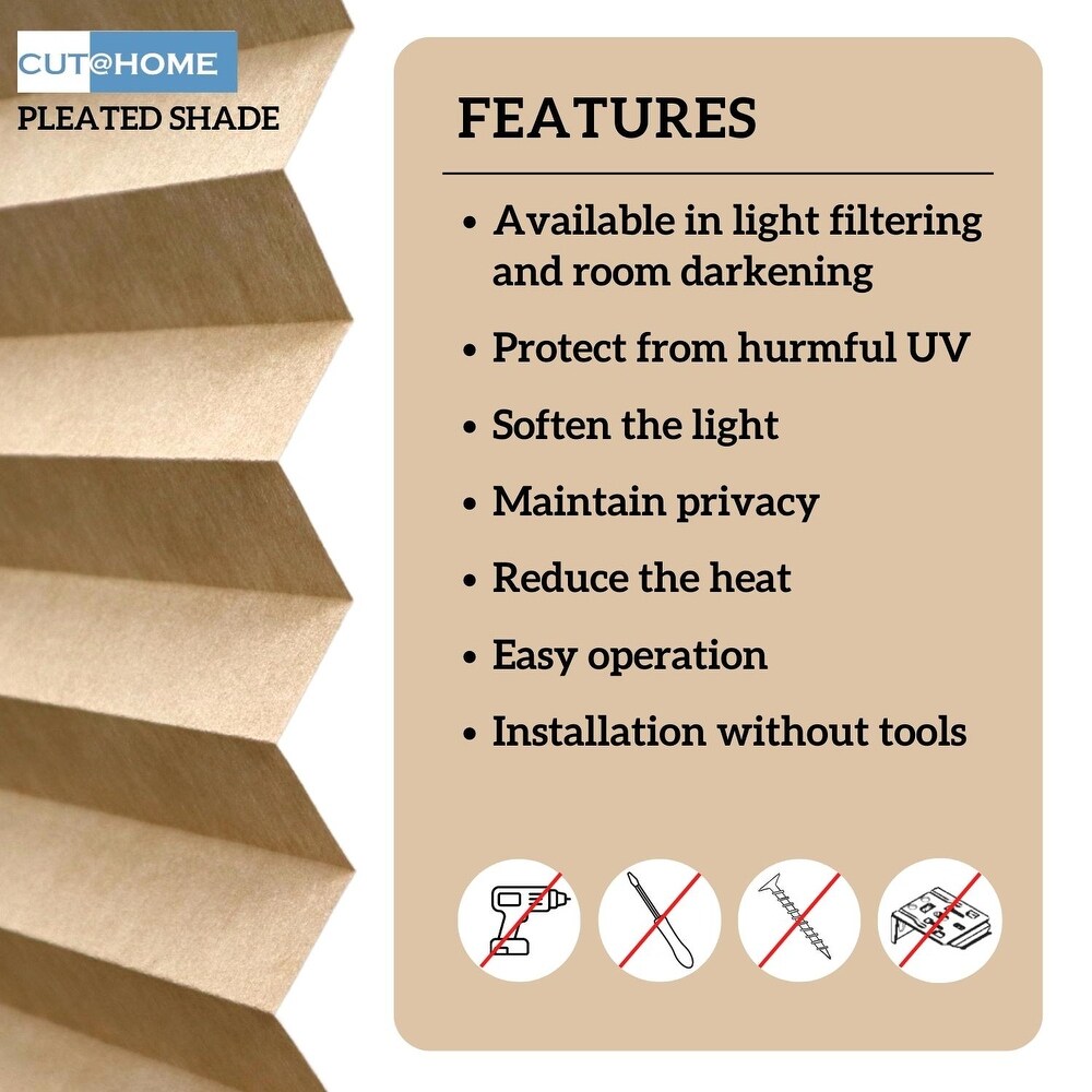 BlindsAvenue Cut@Home Pleated Shades  Lightfiltering Fabric