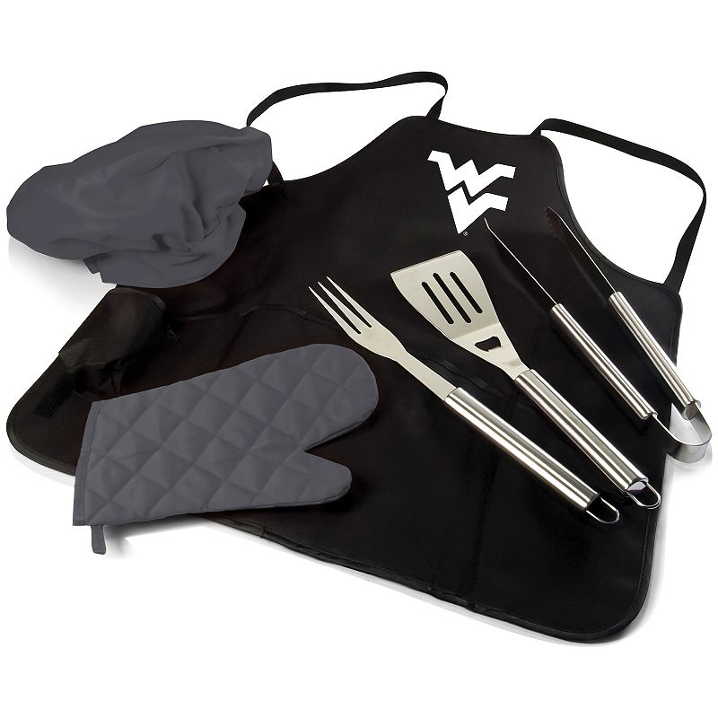 Picnic Time West Virginia Mountaineers BBQ Apron Tote Pro Grill Set