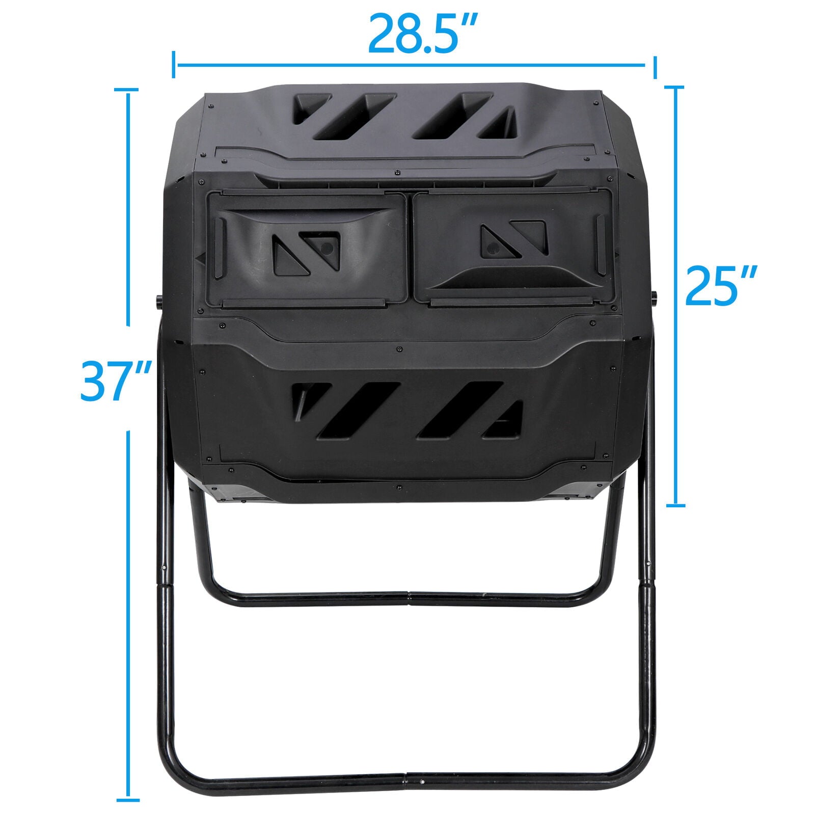 ZENSTYLE Durable Composting Tumbler Dual Rotating Garden Compost Bin 43 Gallon Black