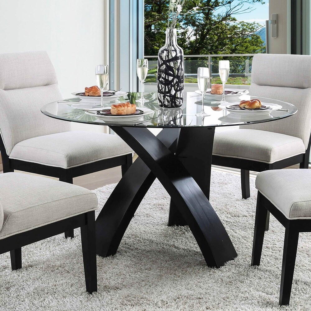 Zibo Contemporary Black 5 Piece Dining Set by Furniture of America