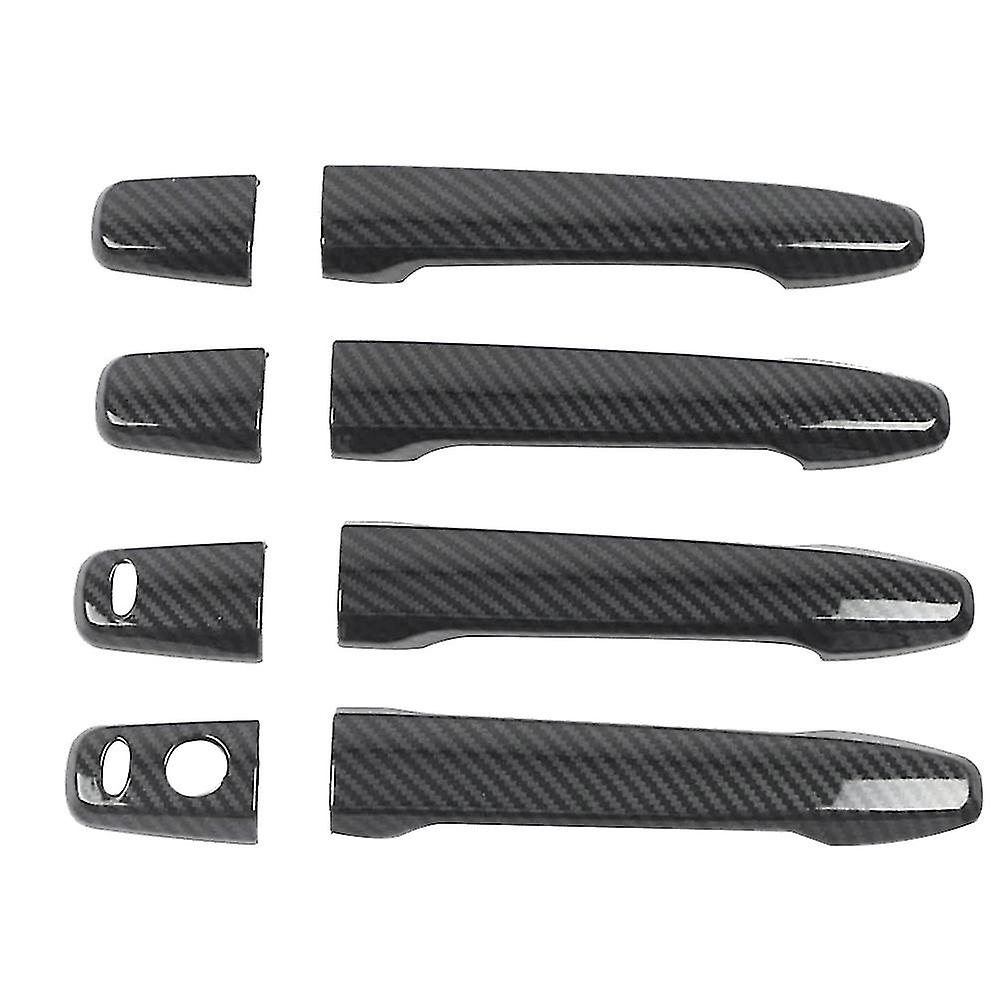 4pcs Carbon Fiber Car Exterior Door Handle Cover For Evolution X Asx (with Keyless Holes)