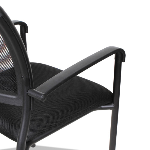 Alera Eikon Series Stacking Mesh Guest Chair， Supports Up to 275 lb， Black， 2/Carton (EK43ME10B)