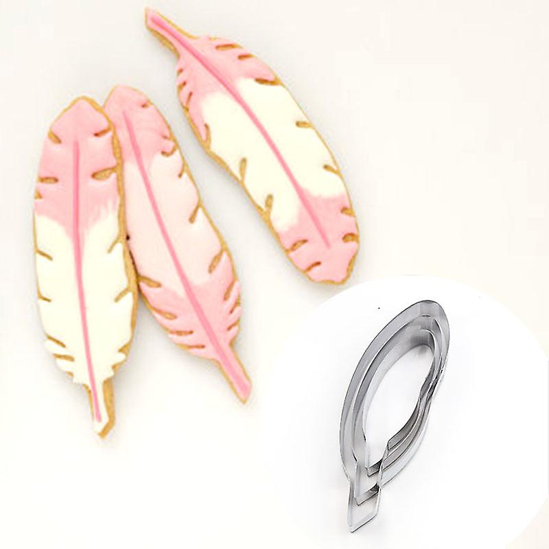 Stainless Steel Feather Shape Cutting Mold - 3pcs/set