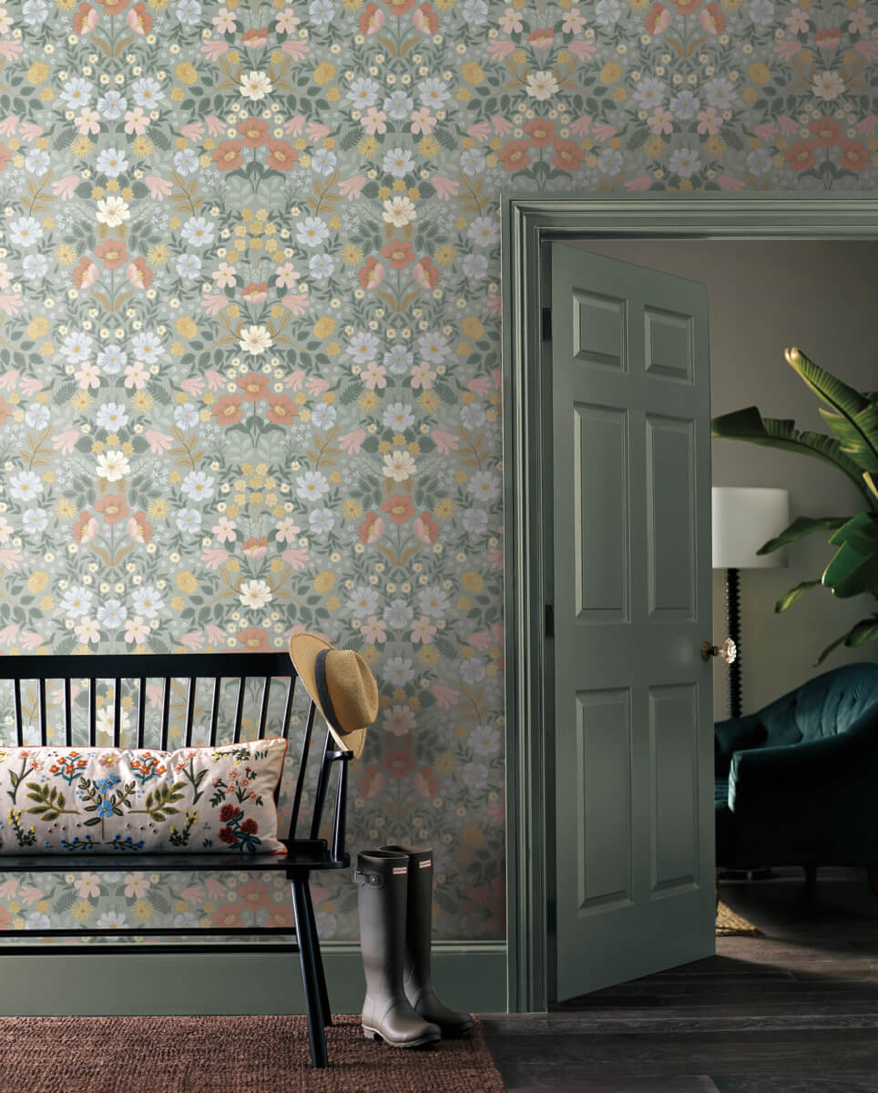 Bramble Garden Sage Peel & Stick Wallpaper by York Wallcoverings