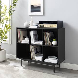 CROSLEY FURNITURE Liam 36 in. Black Engineered Wood 6-Shelf Accent Bookcase CF1121-BK