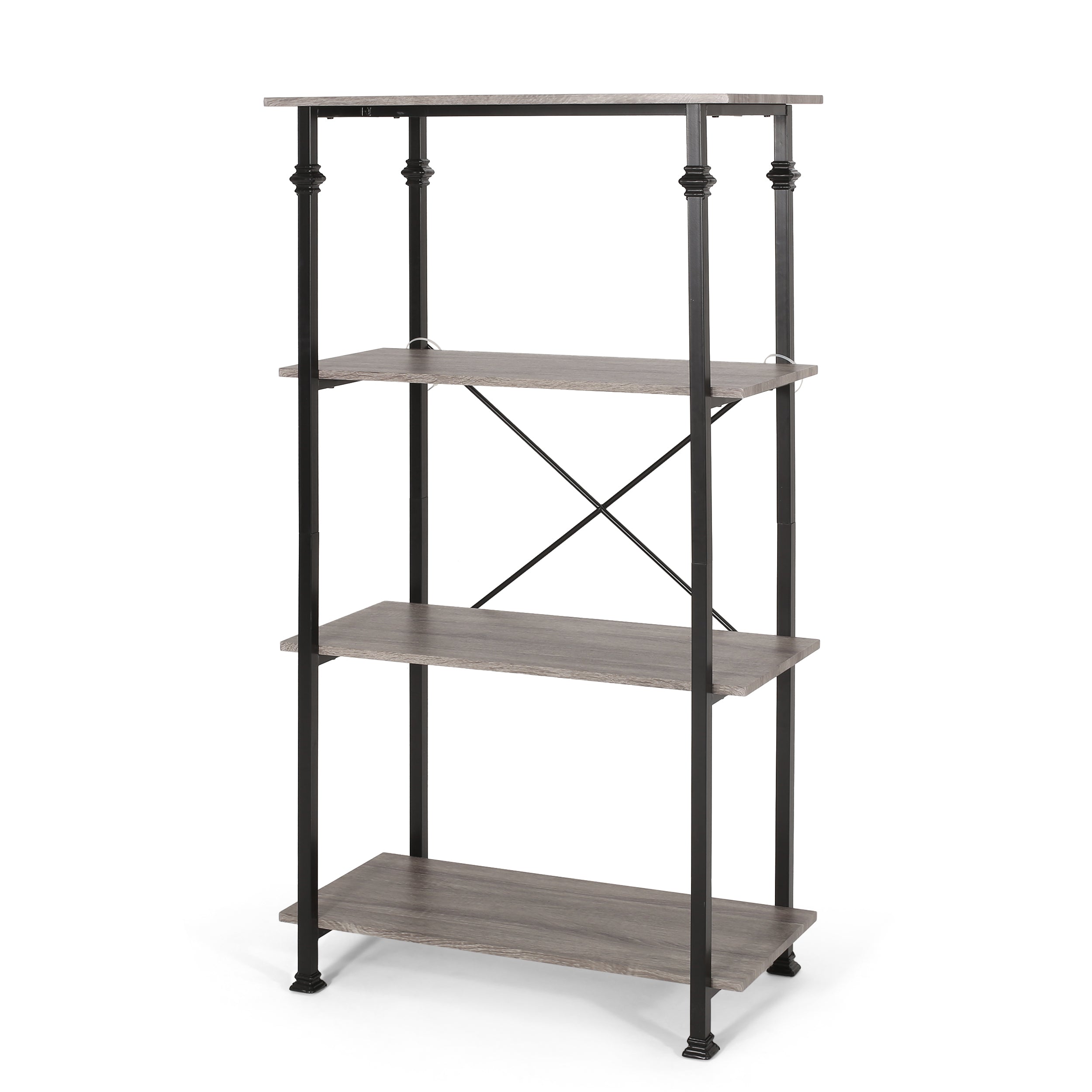 Gessling Modern Industrial 4 Shelf Etagere Bookcase