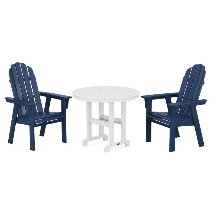 Polywood Vineyard Adirondack 3-Piece Round Dining Set PWS1352-1