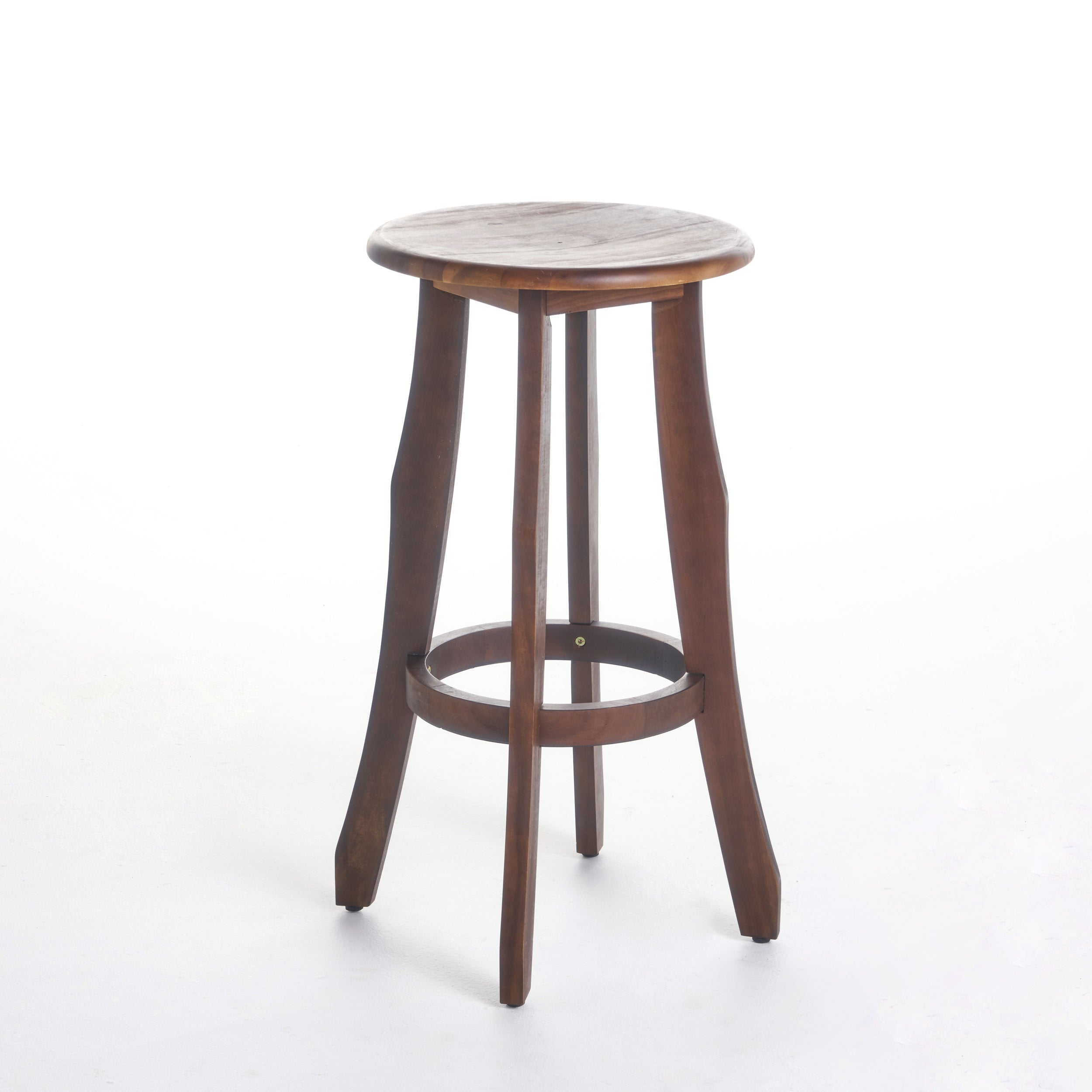 Ruth Rustic Indoor Acacia Wood Barstools， Set of 2， Dark Brown Finish