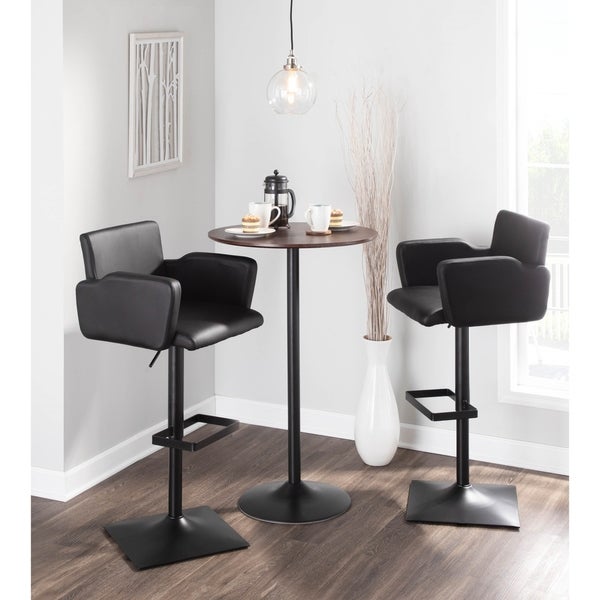 Sergio Contemporary Adjustable Bar Stool - N/A