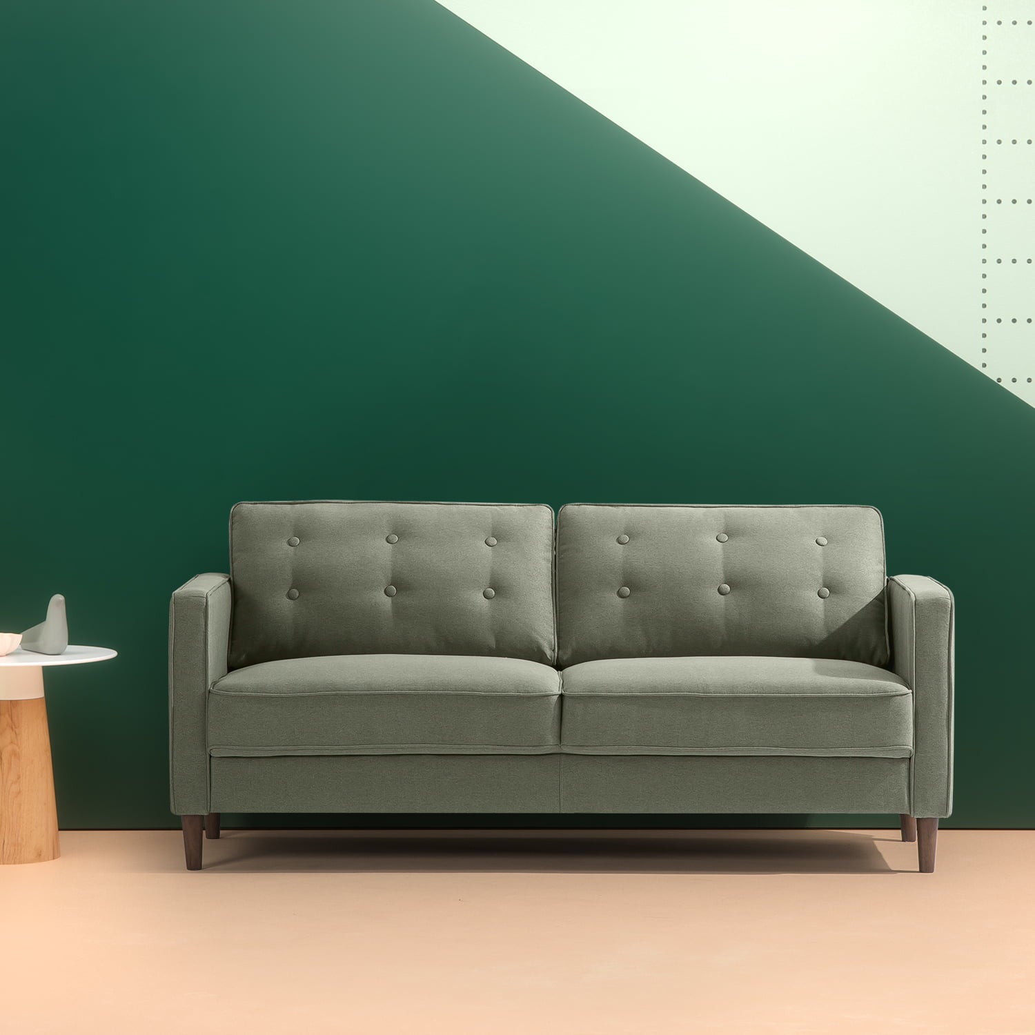 Zinus Lauren Sofa, Green Polyester