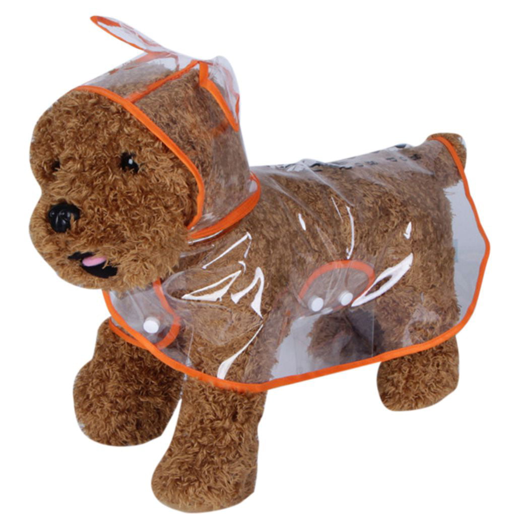 Lovely Puppy Pet Raincoat Transparent Waterproof EVA Rainwear Outdoor Dog Hooded Cloak Clothes