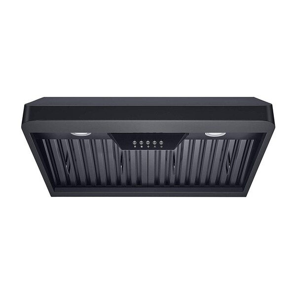 Winflo 30 in. 298 CFM Ductecd Under Cabinet Range Hood in Black