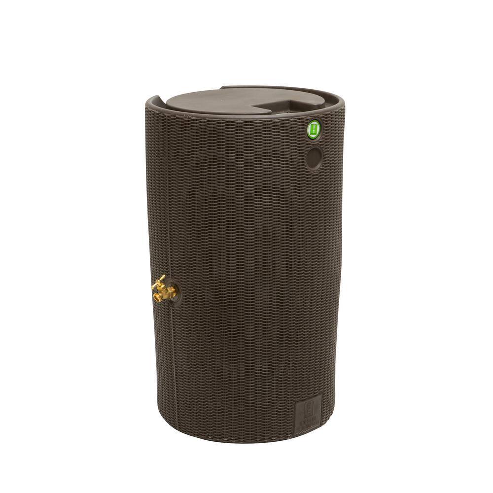 Good Ideas Impressions Bali 50 Gal. Flat Top Rain Barrel in Dark Brown IMP-B50NP-DBR