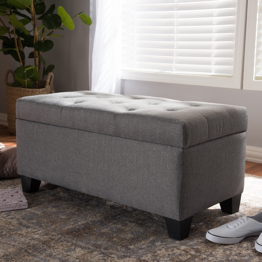 Contemporary Fabric Storage Ottoman by Baxton Studio