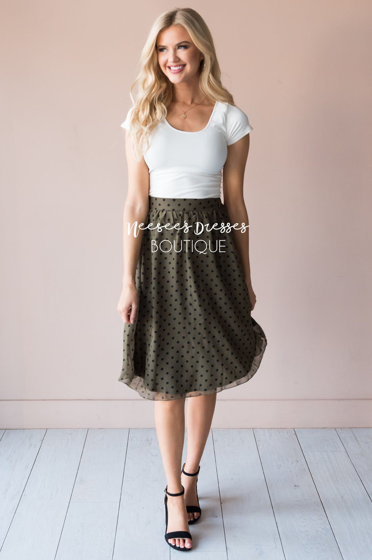 Pretty in Dots Modest Skirt