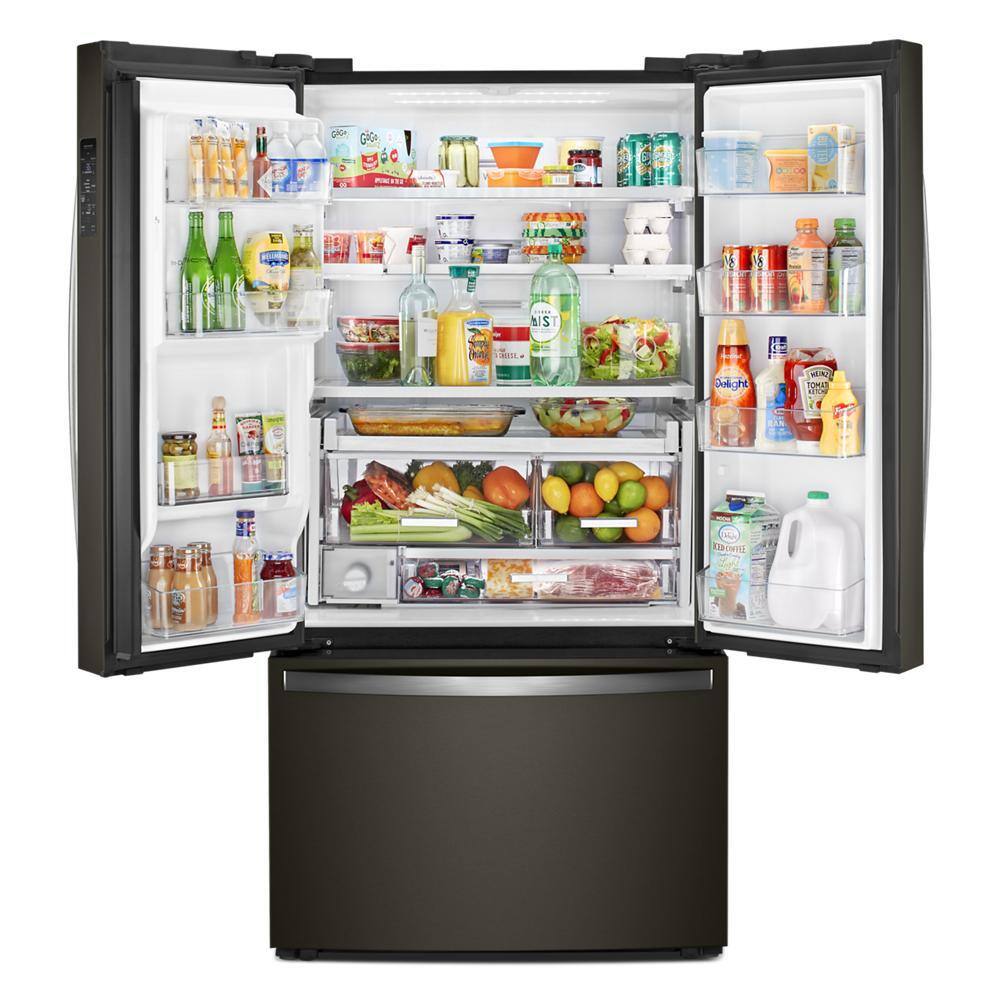 Whirlpool 24 cu. ft. French Door Refrigerator in Black Stainless Counter Depth WRF954CIHV