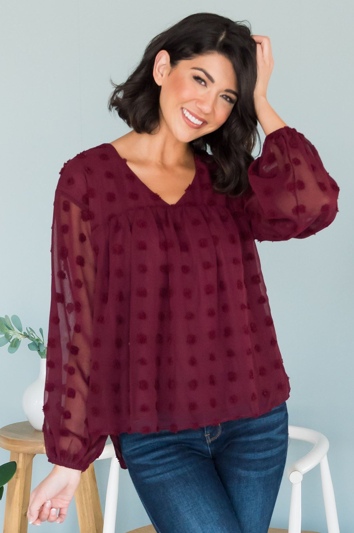 Adored Always Modest Blouse