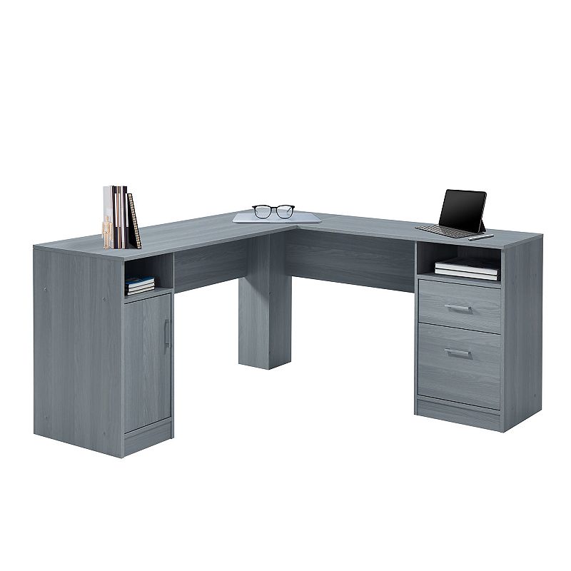 Techni Mobili Functional L-Shape Desk with Storage