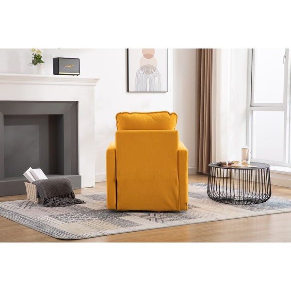 Swivel Round Accent Chair Lounge Sofa for Livingroom， Musterd yellow