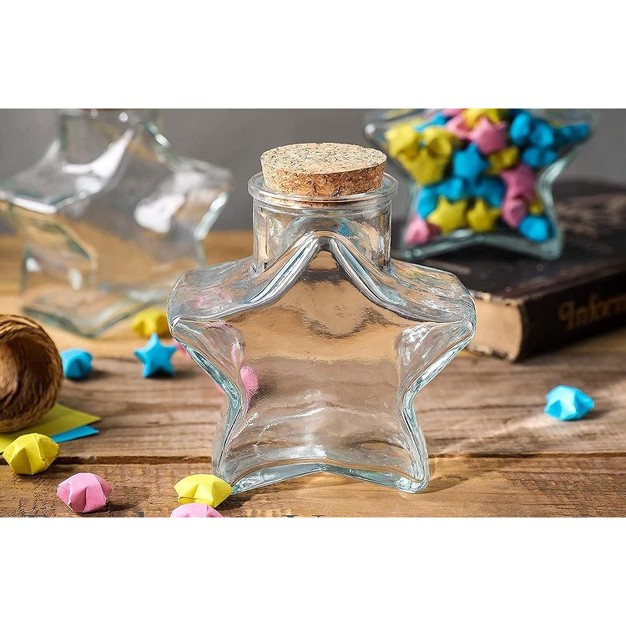 Whole Housewares 5oz Heart Shaped Glass Favor Jars With Cork Lids Set Of 12