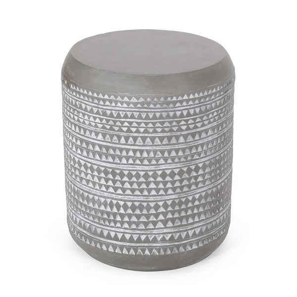 Patio Side Table With A Simple Cylindrical