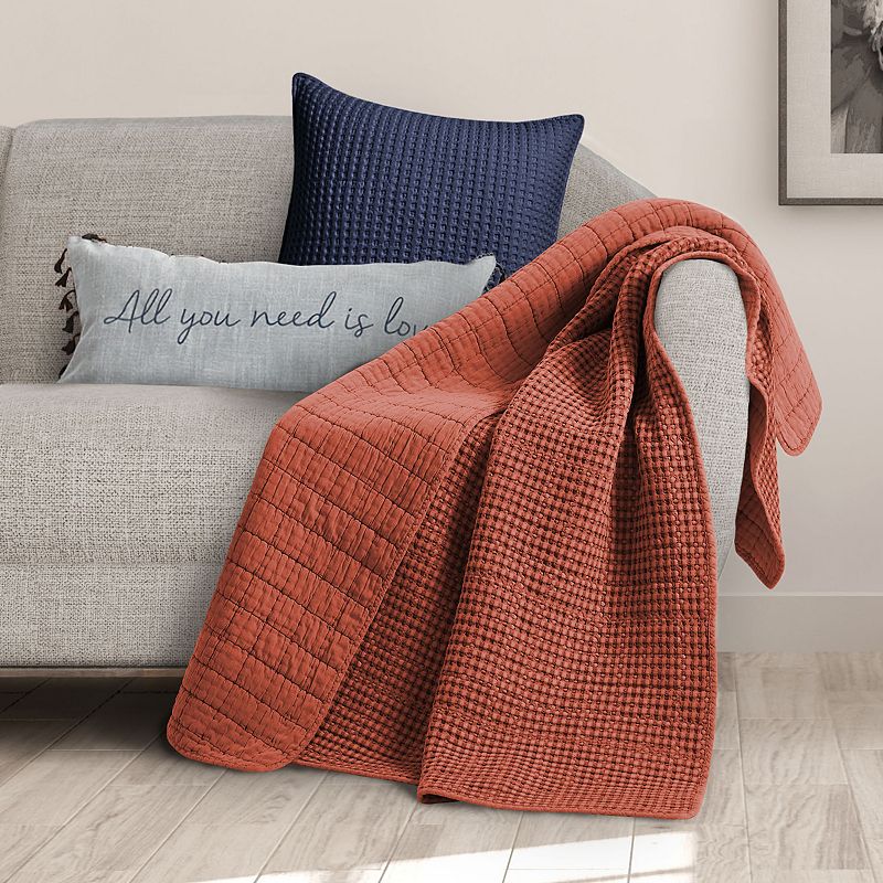 Levtex Home Mills Waffle Adobe Quilted Throw