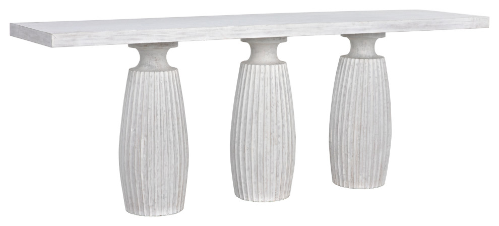 Evelyn Console  White Wash   Farmhouse   Console Tables   by Noir  Houzz