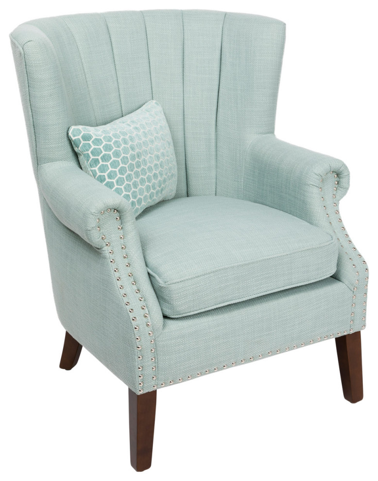 Avana Accent Chair  Teal   Transitional   Armchairs And Accent Chairs   by GwG Outlet  Houzz