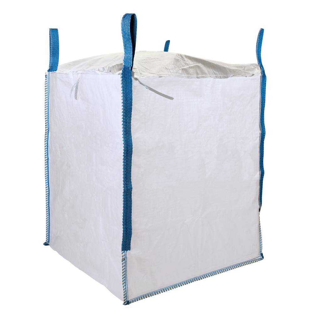 DURASACK 200 Gal. Heavy-Duty Trash Bag Builder's Bulk Bag White Outdoor Polypropylene Construction with Flap Top BB-40UFFR