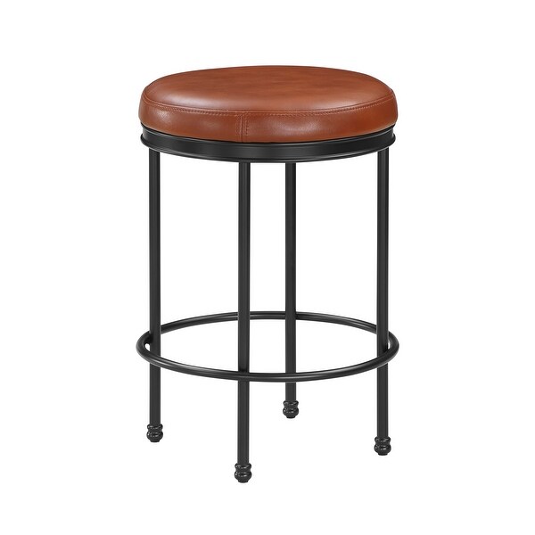 Marcelo Caramel Faux Leather and Metal Counter Stool by Greyson Living