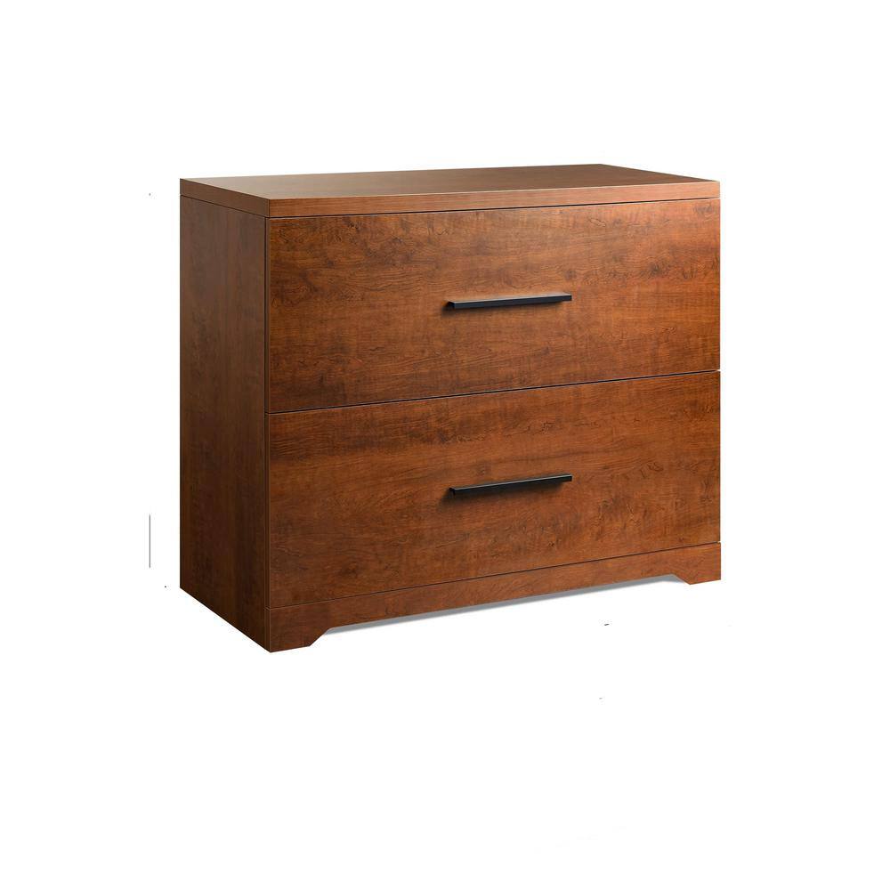 2-Drawer Wood Walnut File Cabinets with Anti-Tilt Mechanism SXB056844