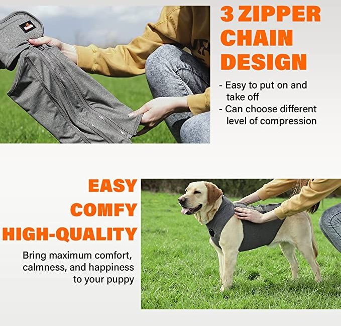 NeoAlly Multi-Function Surgical Recovery Suit 3 Level Compression Anxiety Relief Dog Calming Vest