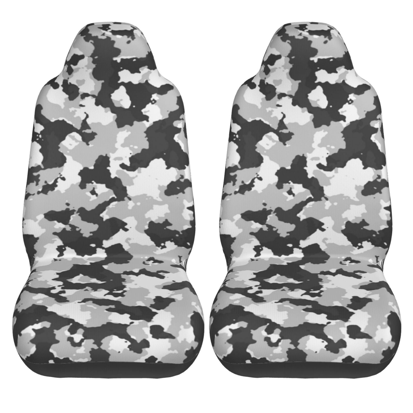 LNWH Car Seat Covers， Snow Camouflage Texture Pattern Car Interior Seat Covers - Universal Fit Most Cars， SUV， Trucks， 2pcs Car Seat Protectors