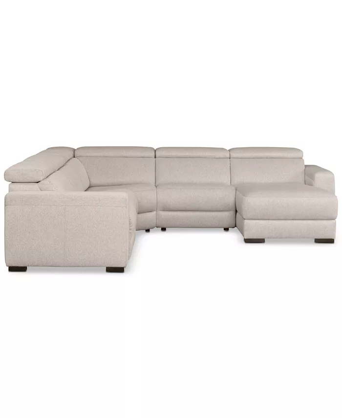 Furniture Nevio 124 5-Pc. Fabric Sectional Sofa with Chaise