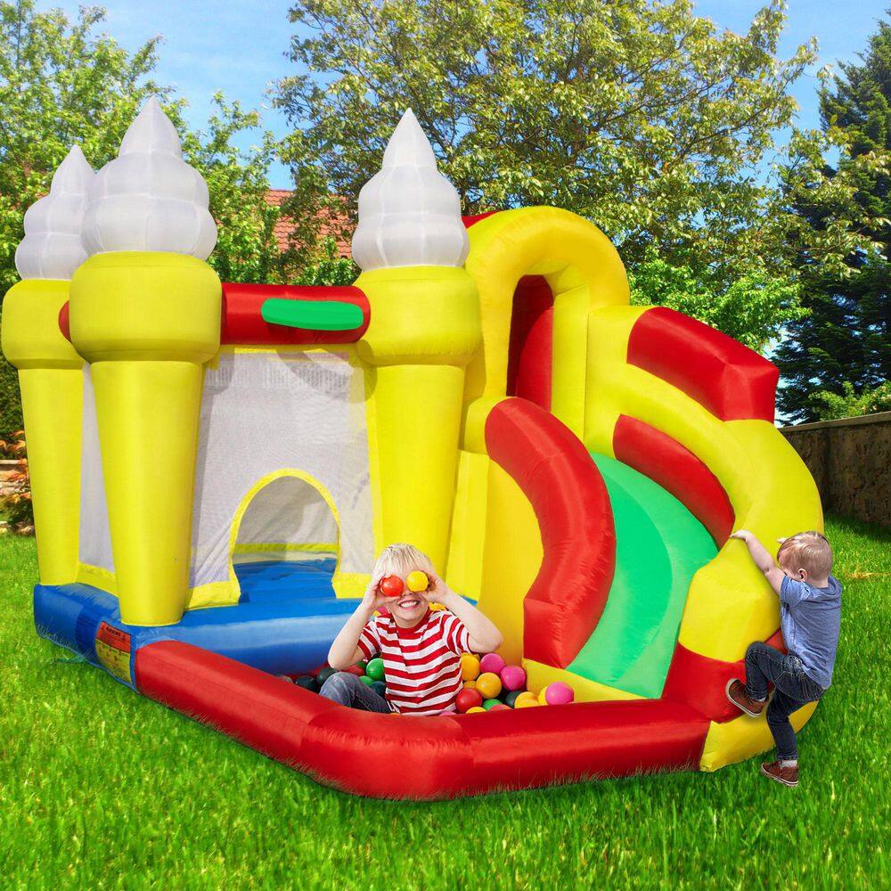 Nyeekoy 5-in-1 Inflatable Bouncy Castle Kids Bounce House with Slide Storage Bag and Repair Kit TH17G0899-GM