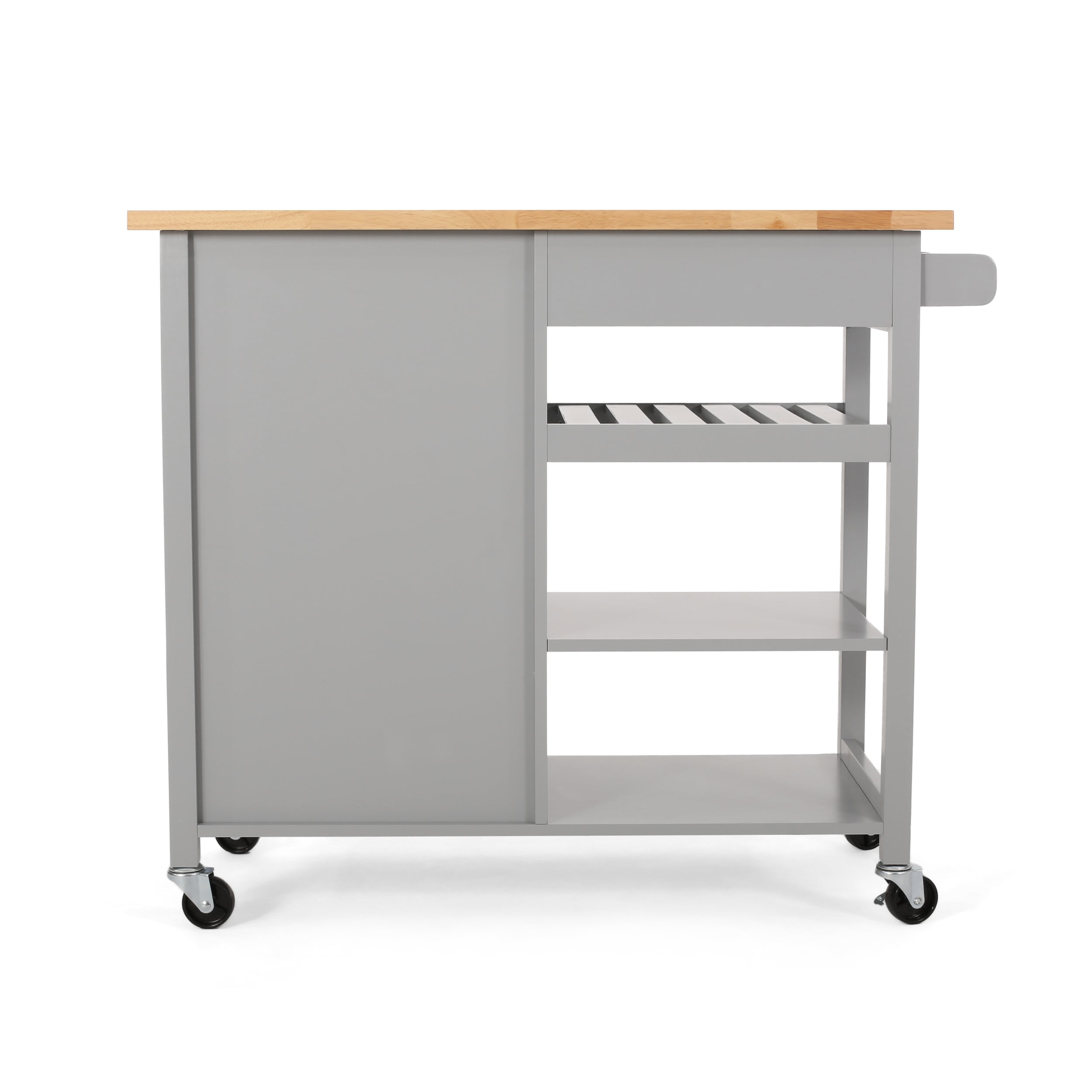 Carmelina Contemporary Kitchen Cart with Wheels