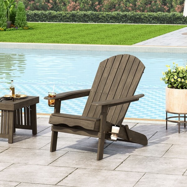 Bellwood Acacia Wood Folding Adirondack Chair by Christopher Knight Home