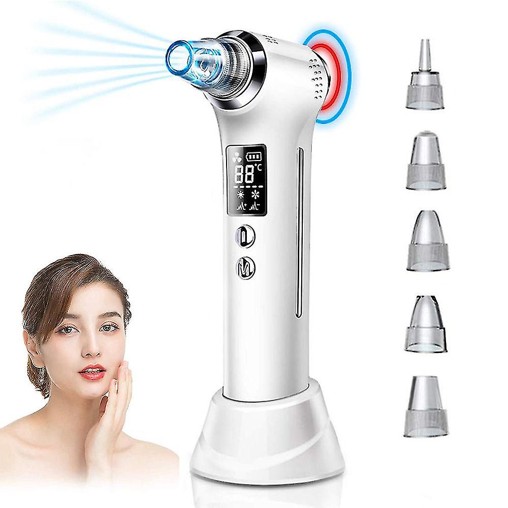 Blackhead Vacuum， Visible Blackhead Remover Facial Pore Vacuum， Microscope Blackhead Suction Tool， Rechargeable Suction Facial Pore Cleaner With 5 Rep