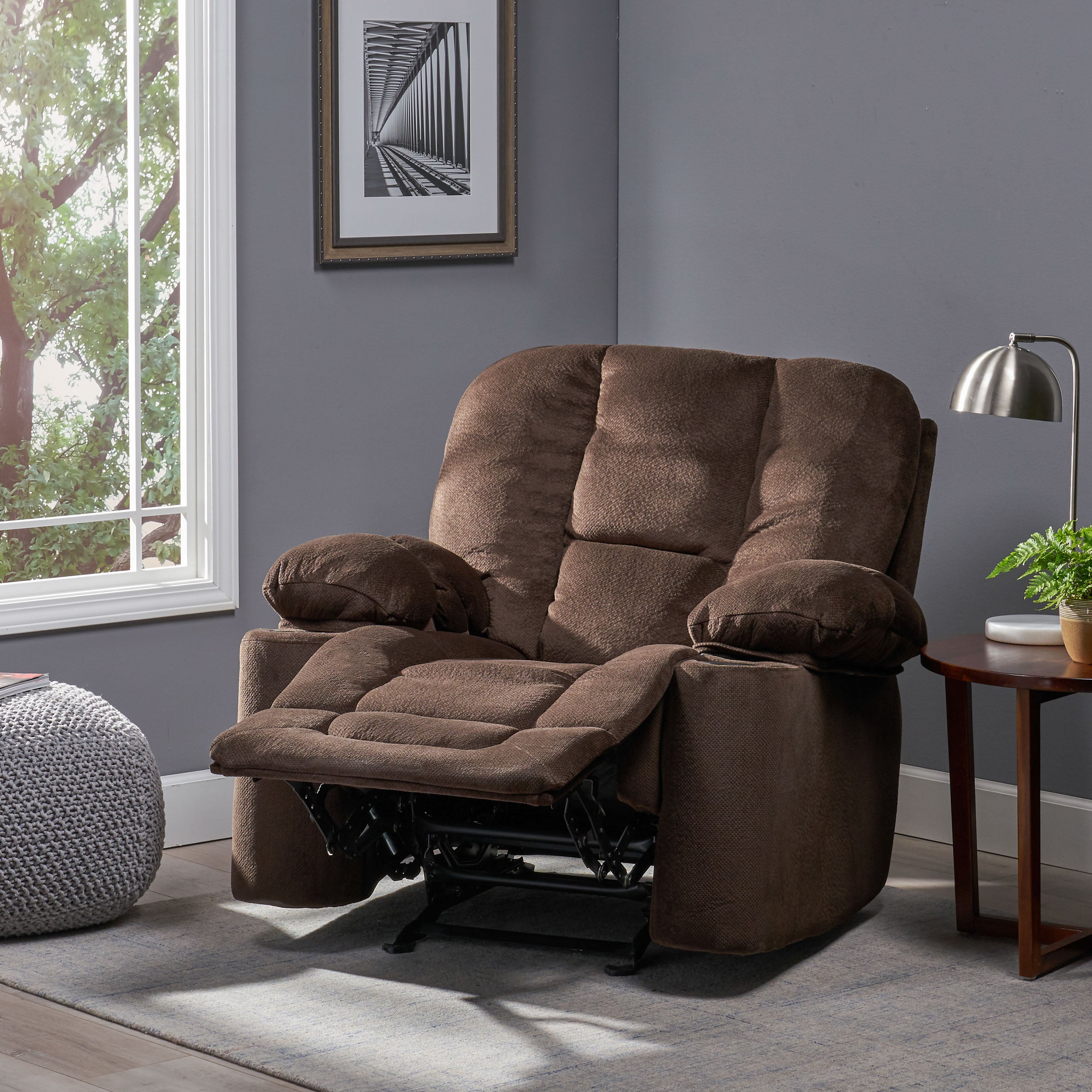 Raymond Fabric Glider Recliner Club Chair