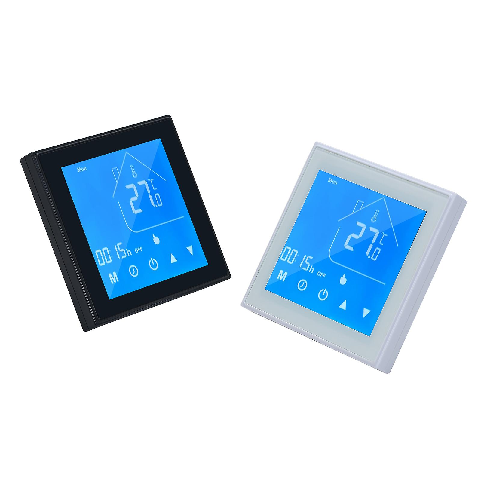 White Thermostat Temperature Controller Lcd Display Week Programmable For Electric Underfloor Heating For Household